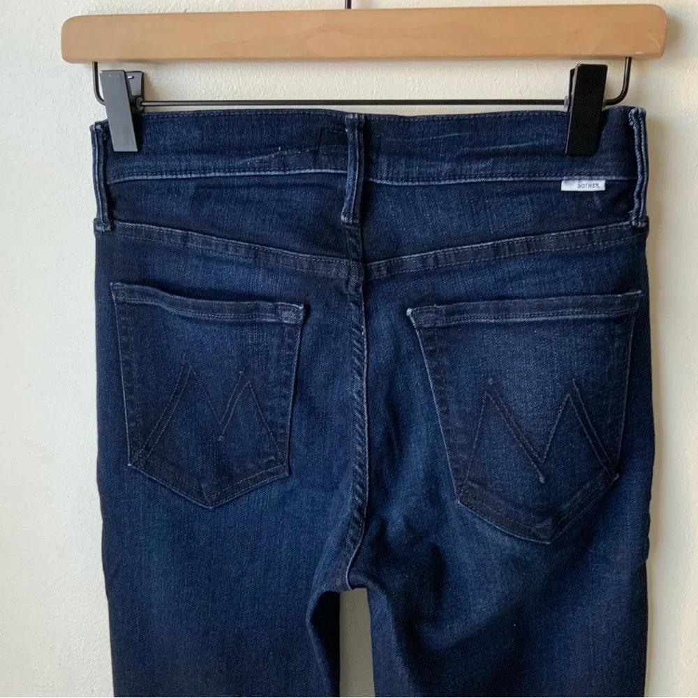 MOTHER Jeans Mid-Rise Dazzler Now or Never Dark Indigo Blue Size 27